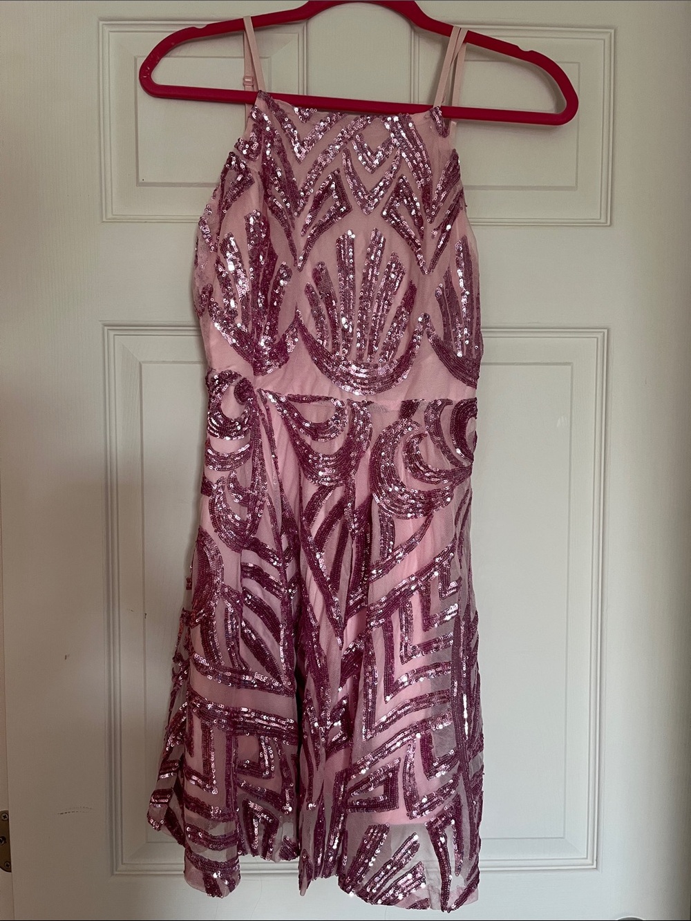 Pink Sequin A-Line Women's Skirt